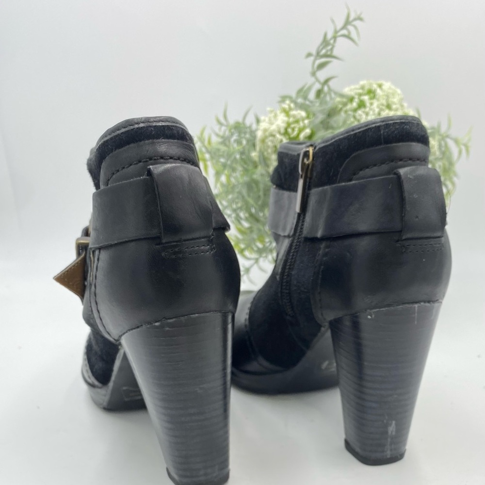 Womens Clarks Lida Dallas Block Heel Ankle Boots, Black Leather/suede Sz 9M - Picture 10 of 14